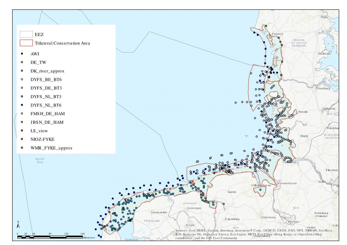 Map of fish monitoring stations